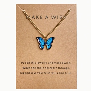 Collier pendentif papillon multicolore en acier inoxydable plaqué or, style bohème, personnalisé, très tendance, pour femmes et enfants, idéal comme cadeau - Product Image 4