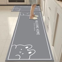 Alfombra de Cocina Antideslizante de Lujo Ligero, Impermeable, Resistente a Manchas y Aceite, para Decoración del Suelo de la Cocina del Hogar