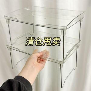 Transparent Stackable Desk <b>Storage</b> Rack Double Tier Plastic Organizer For Office Or Dorm Use - Product Image 1