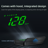 Tampilan Head Up Display (HUD) Mobil, Speedometer GPS, Daya USB, Plug & Play, Alarm Kecepatan Berlebih Otomatis, Aksesori Meter Digital Hijau