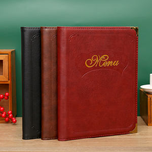 Carpetas de <span class=keywords><strong>menú</strong></span> de cuero directas de fábrica A4 PVC Hotel doble vista cubierta libro para restaurante Hotel bares cafetería <span class=keywords><strong>menú</strong></span> titular - Product Image 1