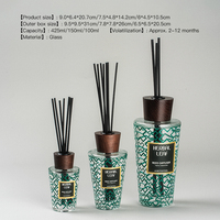 Diffuseur d'huiles essentielles en gros, flacon conique en verre de 425 ml, diffuseur d'arômes à bâtonnets avec couvercle en bois