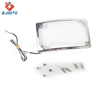 Support de cadre de plaque d'immatriculation à rayon incurvé pour moto, garde-boue arrière avec lumière LED pour Harley Softail Touring Dyna Sport Glide, 4x7 pouces