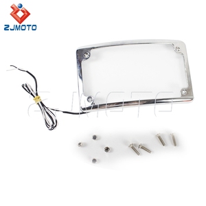 Soporte de marco de matrícula de radio curvo de 4x7 "para motocicleta, guardabarros trasero con luz LED para Harley Softail Touring <span class=keywords><strong>Dyna</strong></span> <span class=keywords><strong>Sport</strong></span> <span class=keywords><strong>Glide</strong></span> - Product Image 4