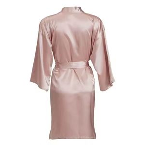 Women's Thermal Robe Wholesale Plus Size Wedding Sleepwear Ice Silk Material <b>Knee</b> Length Pajamas for Summer Autumn Spring - Product Image 2