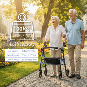 노인 간호 서비스용 보행 보조기(롤레이터) - 좌석 바구니 및 인체공학적 손잡이 포함, 재활 환자용으로 이동성 향상 설계 - Product Image 4