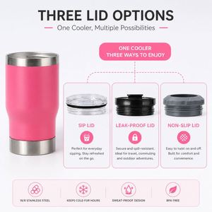 Refroidisseur de canettes de bière en acier inoxydable à double paroi avec logo personnalisé, 14 oz, 4 en 1, revêtement en poudre, avec ouvre-bouteille - Product Image 3