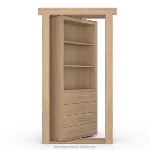 <span class=keywords><strong>Porta</strong></span> a Scomparsa in Legno Massello Insonorizzata con Libreria Integrata per Camera da Letto e Villa, Apertura Manuale Personalizzabile - Product Image 1