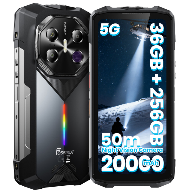 Fossibot F113 5G MT6878 CPU 12GB RAM 256GB ROM 20000mAh Battery Waterproof Drop-Resistant Rugged Mobile Phone for Industrial Use