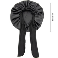 Bonnet en Soie de Haute Qualité le Plus Vendu avec Long Ruban Élastique, Grande Taille, Bonnet de Nuit pour Soin des Cheveux, Utilisation à Domicile, Bonnet en Satin pour Enfants et Bébés