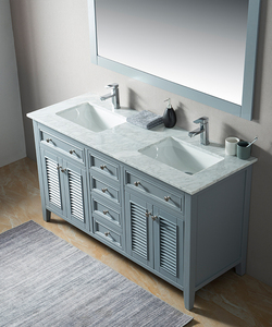 <span class=keywords><strong>Meuble</strong></span> <span class=keywords><strong>de</strong></span> salle <span class=keywords><strong>de</strong></span> bain <span class=keywords><strong>de</strong></span> style américain avec double vasque en bois massif - Product Image 3