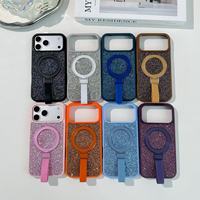 Coque de téléphone Bling avec support pour iPhone 18 Pro Max, accessoires de téléphone portable à paillettes et diamants pour iPhone 17 16 15 14