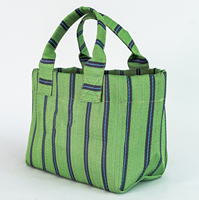 Sac fourre-tout rayé tissé à la main 14L, fabricant sur mesure OEM ODM, sac de courses réutilisable pour femmes, courses, voyages, usage quotidien, vente en gros