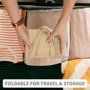 Multi-Functional Solid Color Tote Bags with Zipper Closure-Spacious Stylish Portable Design for Work Travel Everyday Essentials - Product Image 4