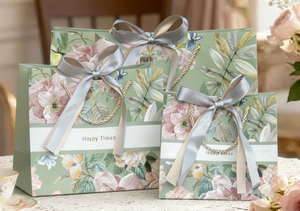 Sacs cadeaux en papier à imprimé floral avec nœud en ruban <span class=keywords><strong>de</strong></span> satin, sac fourre-tout rose <span class=keywords><strong>de</strong></span> luxe à fleurs, sacs d'emballage pour cadeaux d'anniversaire, <span class=keywords><strong>de</strong></span> professeur ou <span class=keywords><strong>de</strong></span> fête des Mères - Product Image 3