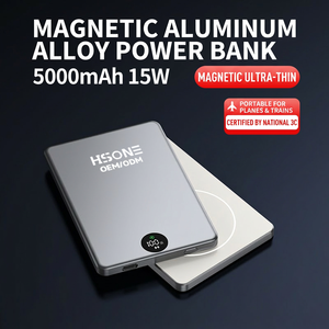 LS800 3 in 1 พาวเวอร์แบงค์แม่เหล็กไร้สายแบบบางพิเศษ พร้อมระบบชาร์จเร็ว PD20W แบบ Snap On ที่แข็งแรง หน้าจอ LED และตัวเครื่องบางเพียง 6.5 มม. - Product Image 2