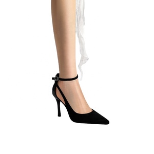 Escarpins élégants à <span class=keywords><strong>talon</strong></span> aiguille et bout pointu avec bride cheville pour <span class=keywords><strong>femme</strong></span> – Chaussures d'été formelles et de bureau - Product Image 2