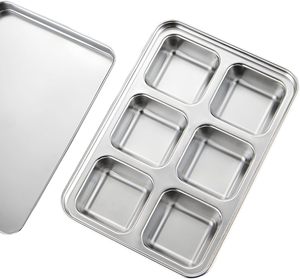 Bacs à glaçons en acier inoxydable avec 6 compartiments - Démoulage facile, sans plastique, zéro déchet - Product Image 4