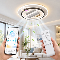 Ventilateur de plafond LED sans pales à circulation d'air bidirectionnelle, boîtier fin, service OEM/ODM personnalisé pour hôtels et villas