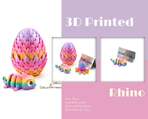 Porte-clés rhinocéros imprimable en 3D – Services d'impression 3D de précision – Petit cadeau – Catégorie de produit : Services de fabrication - Product Image 3