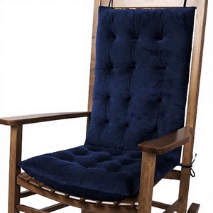 FlyGulls Rocking Chair <b>Cushions</b> High <b>Back</b> Velvet Butterfly Shape Customizable 2 Piece Set Navy Washable Machine Wash Knitted - Product Image 3