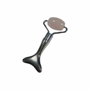 Rouleau de massage facial portable en quartz rose naturel pour lifting du visage et rouleau de jade naturel - Product Image 5
