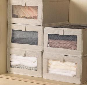 Organizador de cubos de tecido dobrável para casa, prateleira para roupas, cesta organizadora com alças duplas, caixa de armazenamento - Product Image 6