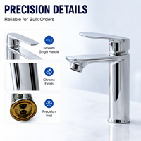 Robinet de lavabo en alliage de zinc, monocommande, chromé, eau froide, pour salle de bain, à poser sur le comptoir, cartouche céramique, OEM ODM