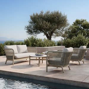 Nordic Outdoor Leisure Villa Courtyard Garden Hotel Homestay Creative Sofa Combinaison <span class=keywords><strong>Rotin</strong></span> Solid Wood Sofa - Product Image 6