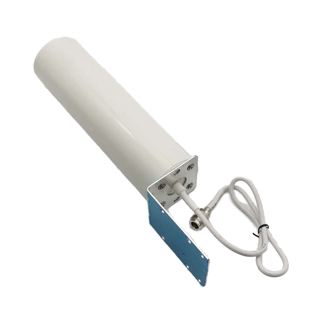 Outdoor Waterproof White 4G LTE 698-960/1710-2700MHz Omni-directional Fiberglass Pole Mount Communication Antenna 100W 10dBi