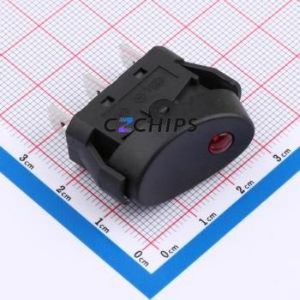 SS11-BBNNB-LF20-L84-R Rocker Switch Through hole Component (THT) Switch 21mm 15mm Concave Bend Red - Product Image 1
