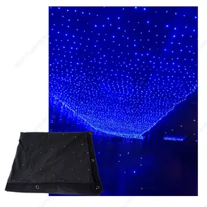 Cortina de led para teto, azul e branco, para áreas externas, rgb, estrelas, festa, decoração de teto