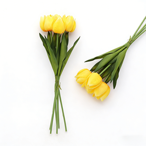 Bouquet di Tulipani in PU di Alta Qualità, Fiori Artificiali Multicolore in Stile Moderno, Vendita all'Ingrosso per Laurea e Festa della Mamma - Product Image 4