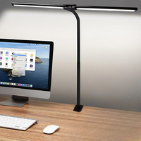 Lampe de bureau LED à col de cygne flexible et réglable avec gradation progressive de 73cm avec pince pour l'étude de la lecture