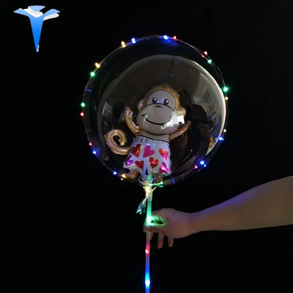 18-delige Ronde Led-Stand Ballonnen Beperkt Aanbod) Led Lichtgevende Ballon Roos Boeket