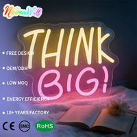 Letrero LED de Neón Acrílico Think Big de Neonawall, IP65, Alimentado por USB, Luz de Pared Regulable para Tiendas, Hogar, Oficina, Regalo de Navidad