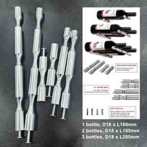 Soporte de <span class=keywords><strong>Pared</strong></span> de Aluminio para 1 Botella de Vino, con Clavijas, Oxidado, Piezas Mecanizadas por CNC, Personalizado, Apto para Bodegas y Bares Domésticos - Product Image 4