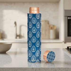 Bouteille de bière en cuivre personnalisée à motif floral botanique, bouchon push-pull anti-fuite, grande capacité, qualité alimentaire, promotionnelle - Product Image 1