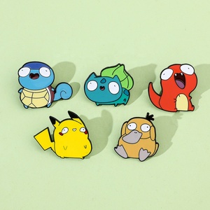 84 diseños lindo Anime japonés Logo sombrero hombres mujeres broche <span class=keywords><strong>dibujos</strong></span> <span class=keywords><strong>animados</strong></span> Pokemoned Pikachu Eevee Metal esmalte Collar broche pines - Product Image 5