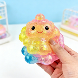 Nouveau Jouet Anti-Stress Tendance : Mochi Squishy en Forme de Boulette Vapeur Remplie, Perlé de Paillettes Colorées, Extensible pour Enfants - Product Image 5