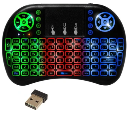Factory Wholesale Price I8 Wireless Mini Keyboard 7 Color Backlit Keyboard 2.4G Touchpad Handheld Keyboard for PC Android TV Box