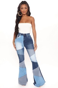 Jeans pour femmes assortis à la mode <span class=keywords><strong>de</strong></span> grand denim <span class=keywords><strong>de</strong></span> <span class=keywords><strong>jambe</strong></span> large des femmes en gros d'usine - Product Image 5