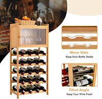 Présentoir en bambou Armoire à bouteilles de vin avec porte-bouteille Top 20 Plancher debout libre