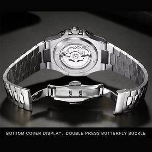 นาฬิกาข้อมือโครโนกราฟอัตโนมัติกันน้ำ200ม. สำหรับผู้ชายแซฟไฟร์สายสแตนเลสเคลื่อนไหว NH35A 18มม. กำหนดเอง - Product Image 6