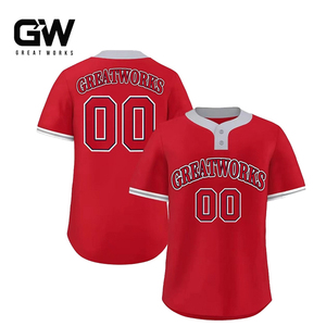 Jersey Baseball Pria Kustom OEM, Cetak Sublimasi, Kemeja Olahraga Kancing Penuh, Seragam Tim, Desain Logo, Nama dan Nomor yang Dipersonalisasi - Product Image 6