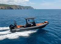 Bateau semi-rigide de luxe haute performance CE 25 pieds SP760 en aluminium à double coque, bateau à réaction homologué pour la route et bateau pneumatique de pêche