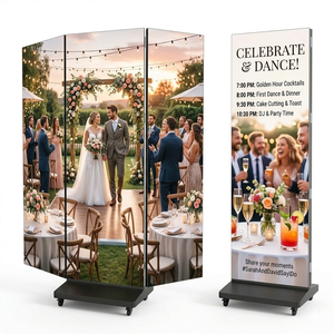 Pantalla LED digital interactiva plegable de tres partes P1.86 P2.5, pantalla LED plegable con visualización de video dinámico para escaparates de tiendas minoristas y comerciales - Product Image 1