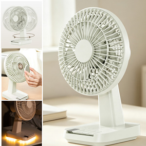 Portable Desk Fan 3600mAh Battery Powered Aromatherapy Auto Swing LED Ambient Light 4 <b>Gear</b> Speed Low <b>Box</b> - Product Image 4