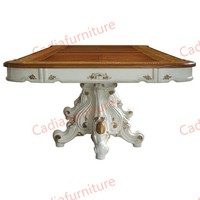 Ensemble de salle à manger de luxe de style américain avec structure en bois, table rectangulaire européenne et 8 chaises