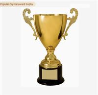 Prix cadeau de trophée d'argent de conception personnelle de Promotion directe d'usine, coupe de trophée de cristal de verre/imprimé en 3D/Football/Tennis/Cricket
